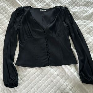 Reformation black blouse with buttons